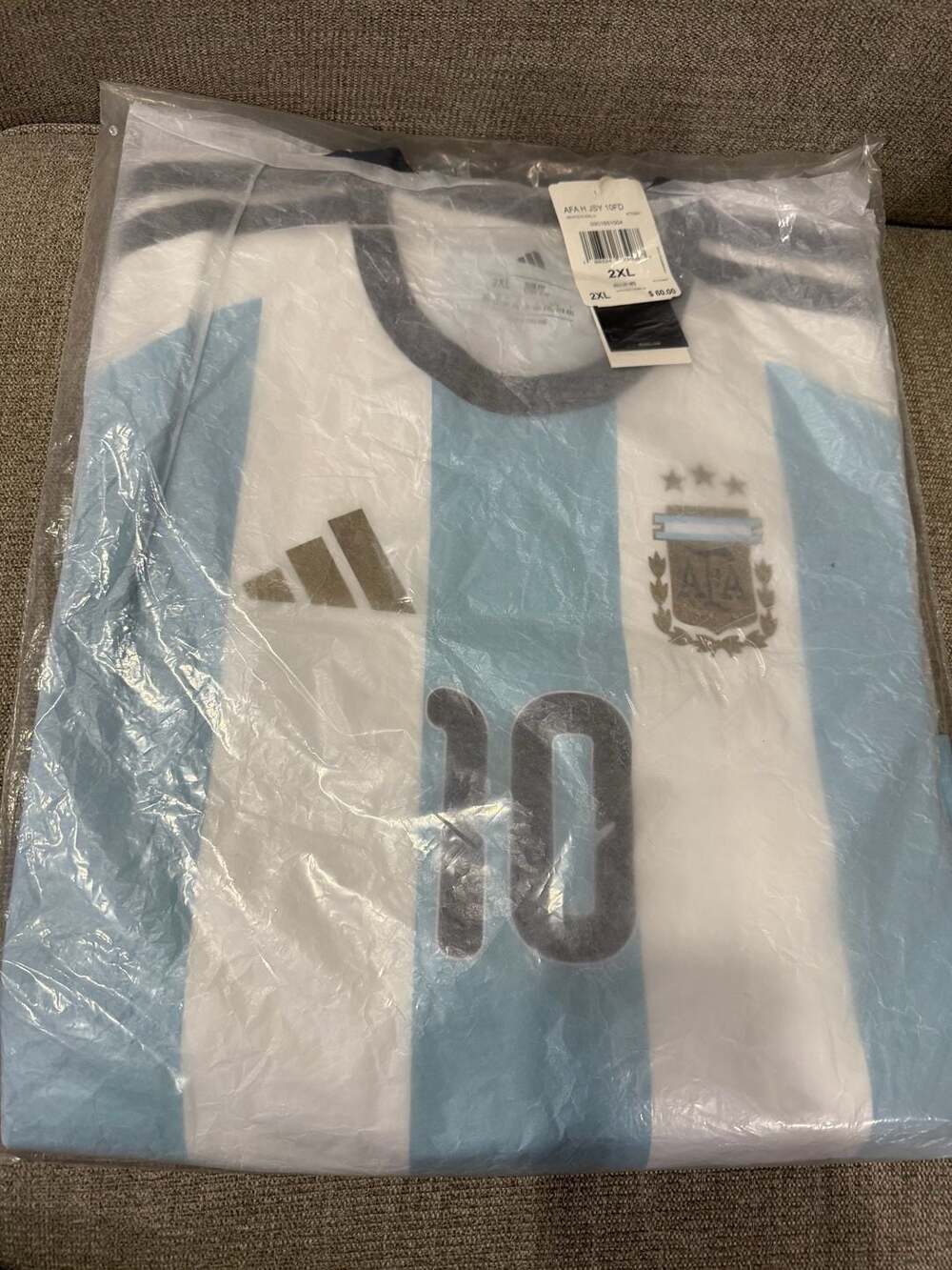 Adidas Argentina 2024 Home Messi #10 Soccer Jersey Size 2XL